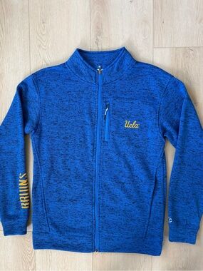 Champions UCLA College Blue Full Zip Long Sleeve Sweater with Pockets Men’s M